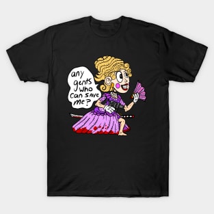 princess in distress, feminist's revenge. funny cartoon. T-Shirt